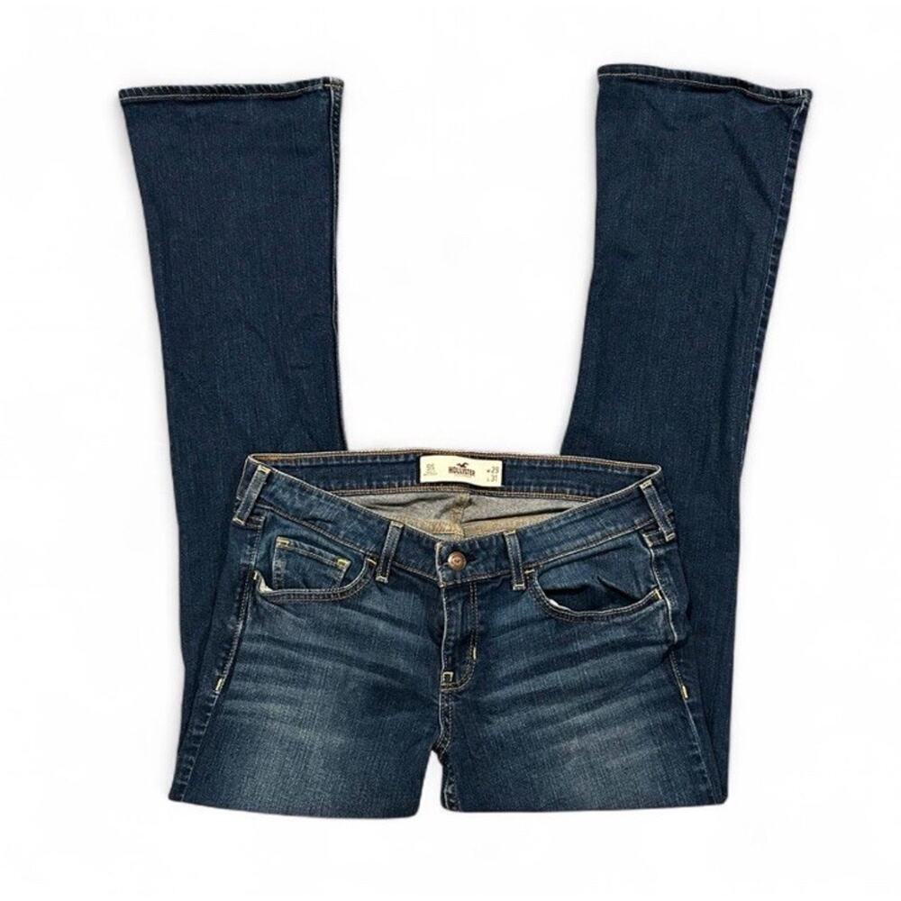 Y2K Hollister Jeans Women's 9 Short Low Rise Bootcut Blue Denim Jeans (32”x30”)